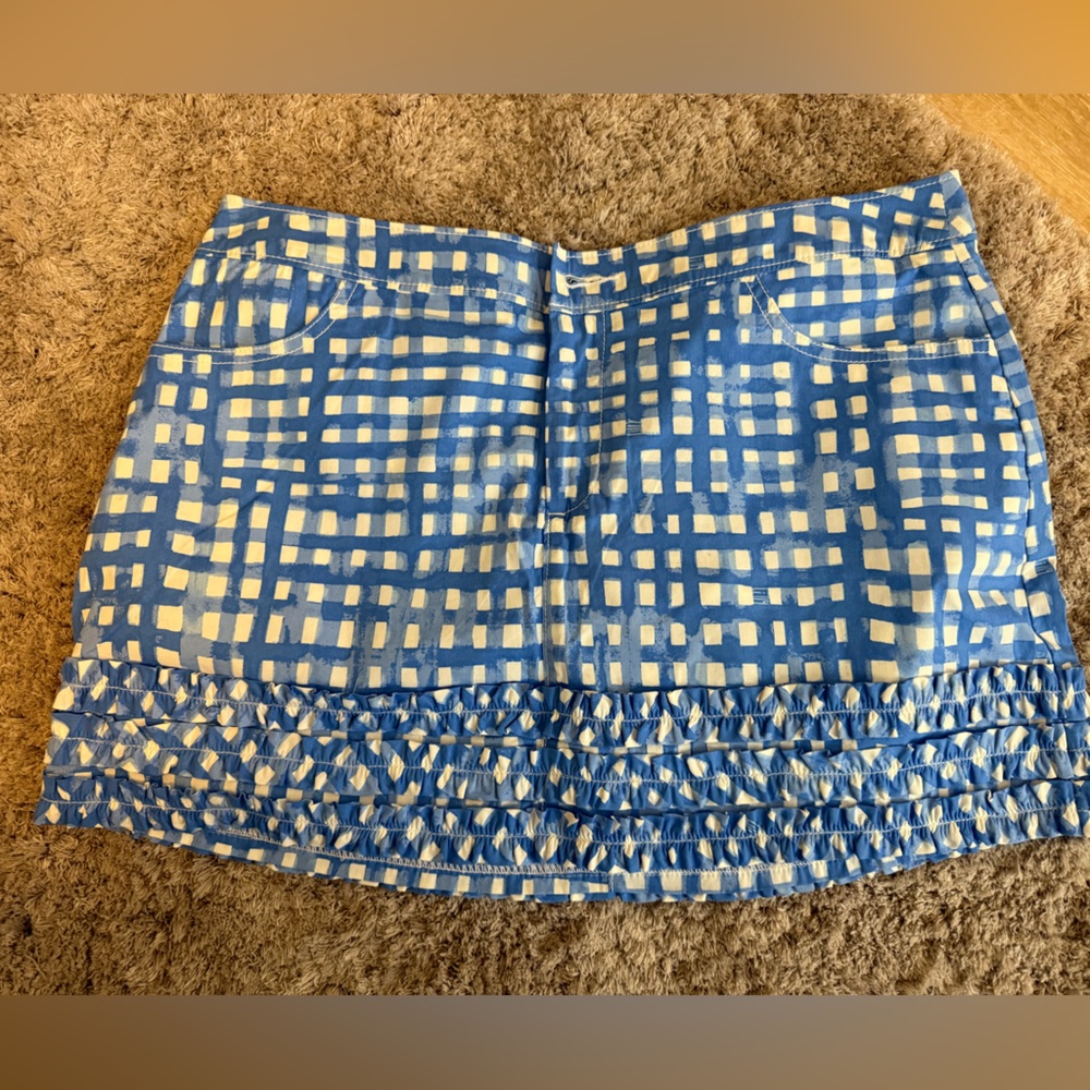 Lilly Pulitzer Blue and White Bubble Mini Skirt